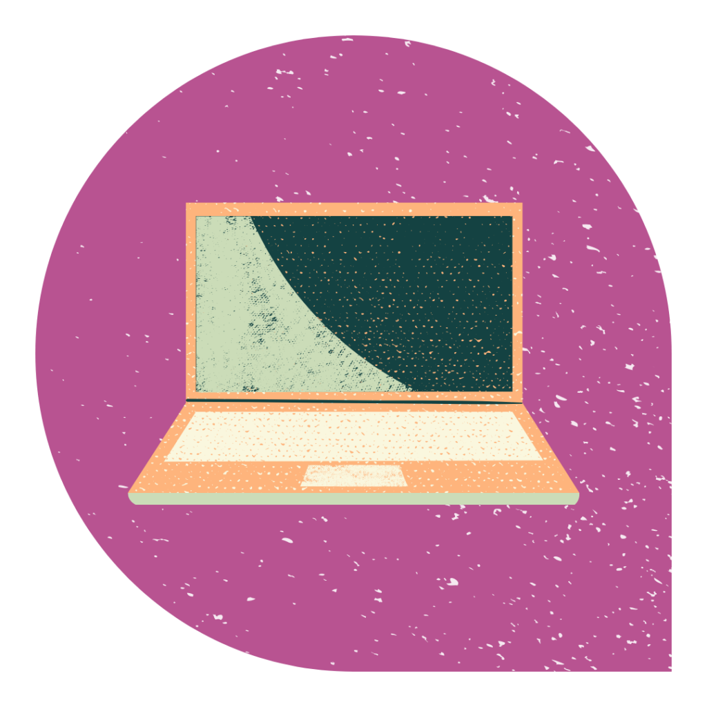 Illustration of an open laptop