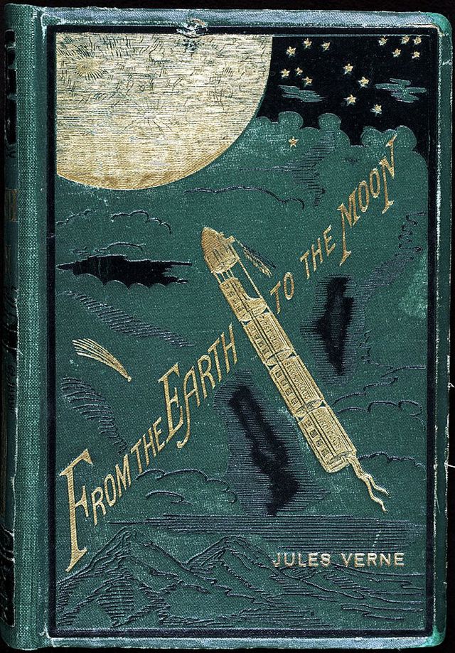 "From the Earth to the Moon" by Jules Verne, Book Cover (early English translation)